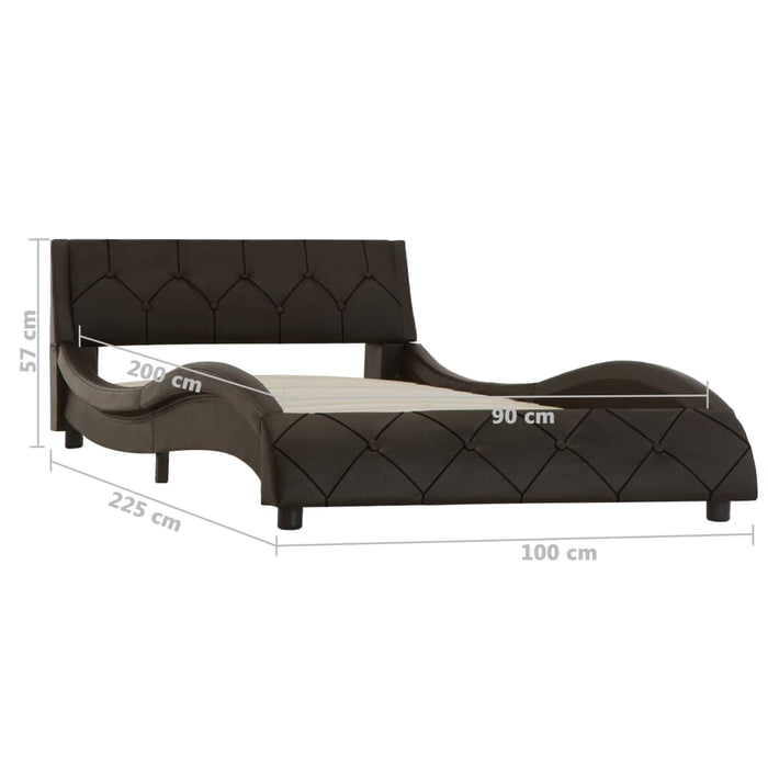 Bed frame gray faux leather 90 x 200 cm