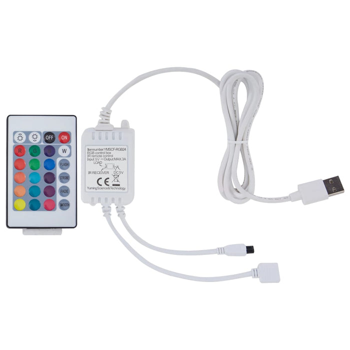 Bettgestell mit LED Weiß und Schwarz Kunstleder 90×200 cm