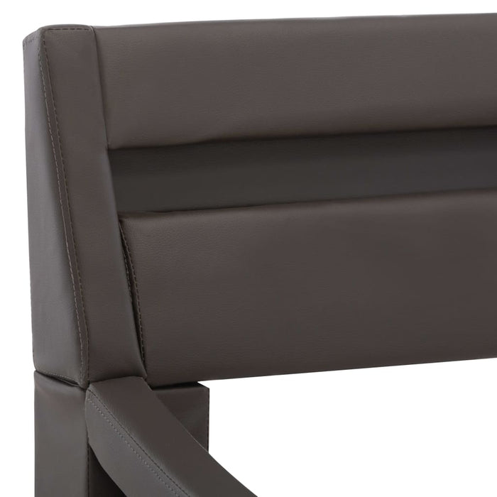 Bettgestell mit LED Grau Kunstleder 100x200 cm