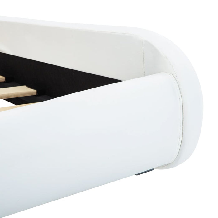 Bettgestell Weiß Kunstleder 100 x 200 cm