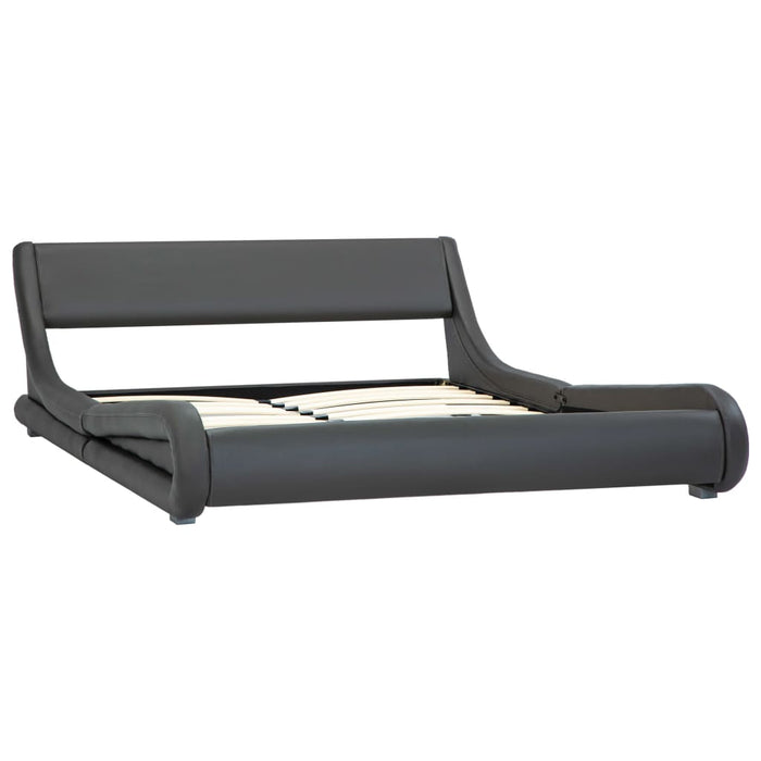Bettgestell Grau Kunstleder 120 x 200 cm
