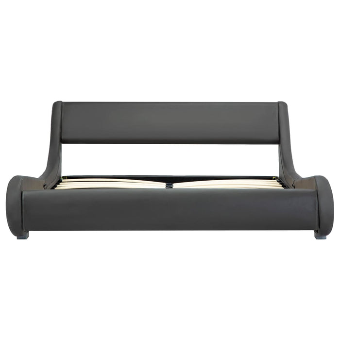 Bettgestell Grau Kunstleder 120 x 200 cm