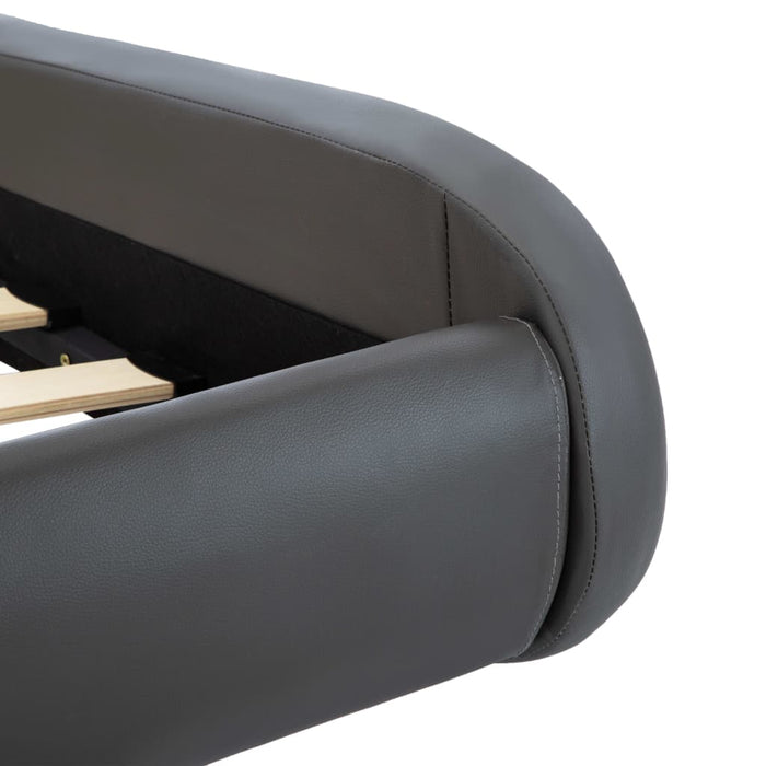 Bettgestell Grau Kunstleder 120 x 200 cm