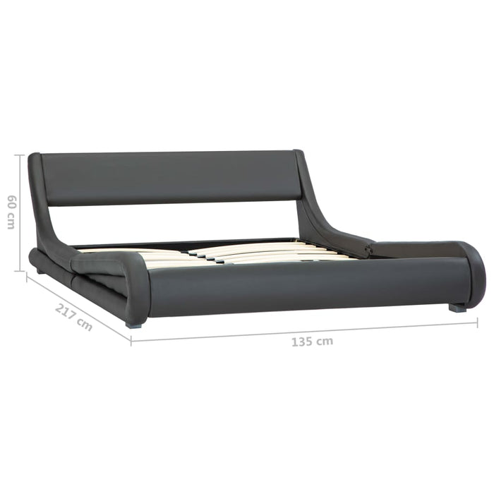 Bettgestell Grau Kunstleder 120 x 200 cm