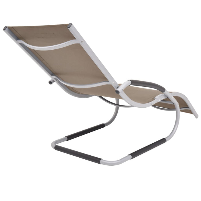 Sonnenliege mit Kissen Aluminium und Textilene Taupe