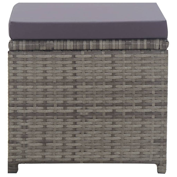 5-tlg. Garten-Essgruppe Poly Rattan Akazie Massivholz Anthrazit