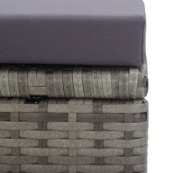 5-tlg. Garten-Essgruppe Poly Rattan Akazie Massivholz Anthrazit