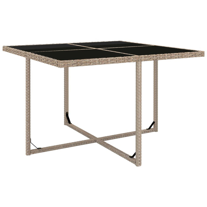 5-tlg. Garten-Essgruppe mit Auflagen Poly Rattan Beige