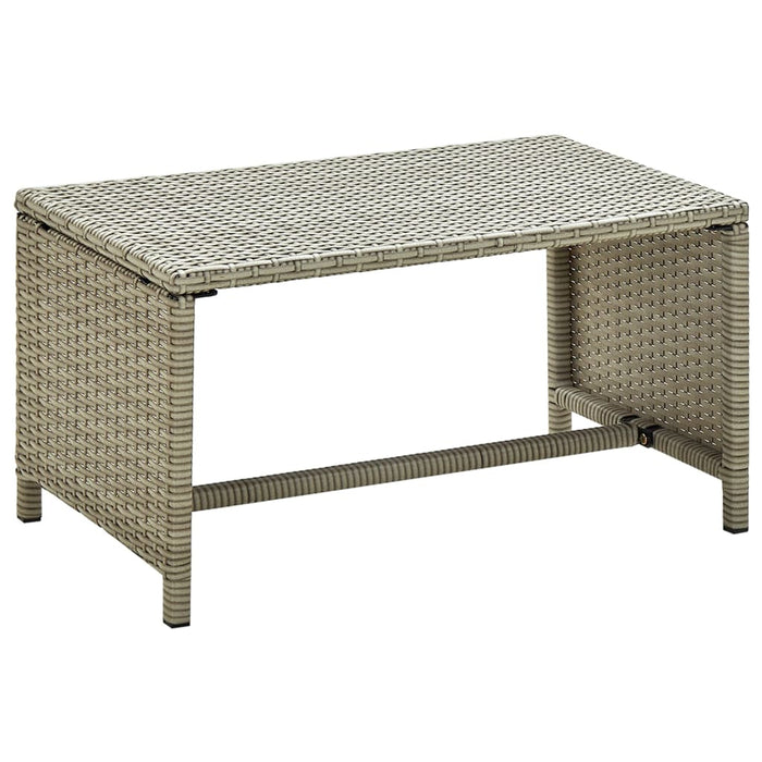 4-tlg. Garten-Lounge-Set mit Auflagen Beige Poly Rattan
