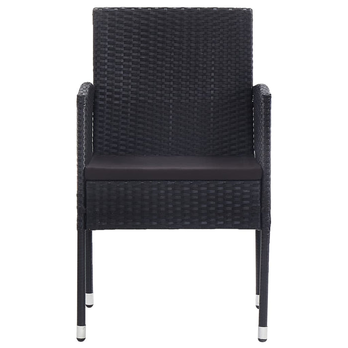 5-tlg. Garten-Essgruppe Poly Rattan Schwarz