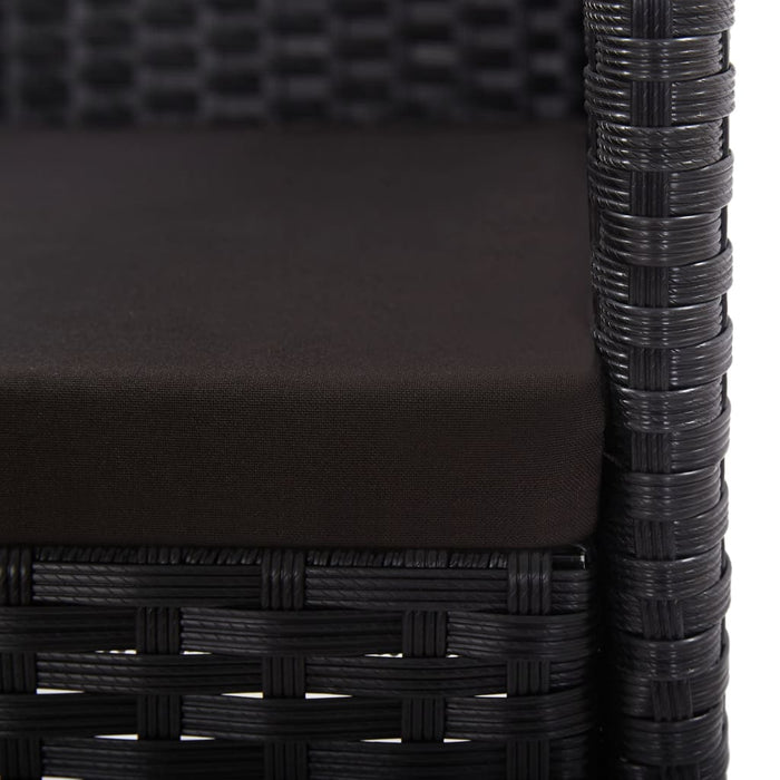 5-tlg. Garten-Essgruppe Poly Rattan Schwarz