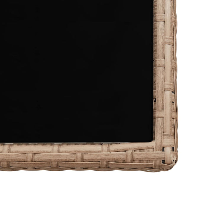 15-tlg. Garten-Essgruppe mit Auflagen Poly Rattan Beige