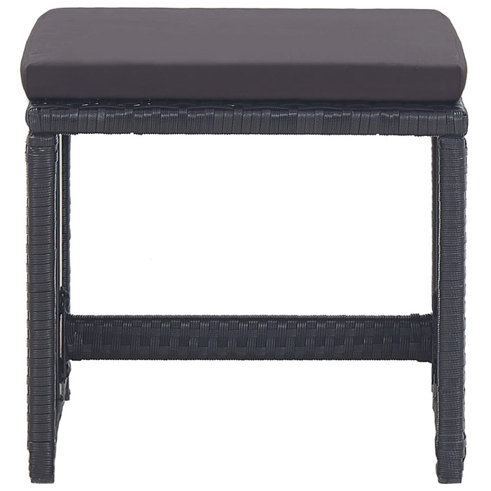 15-tlg. Garten-Essgruppe mit Auflagen Poly Rattan Schwarz