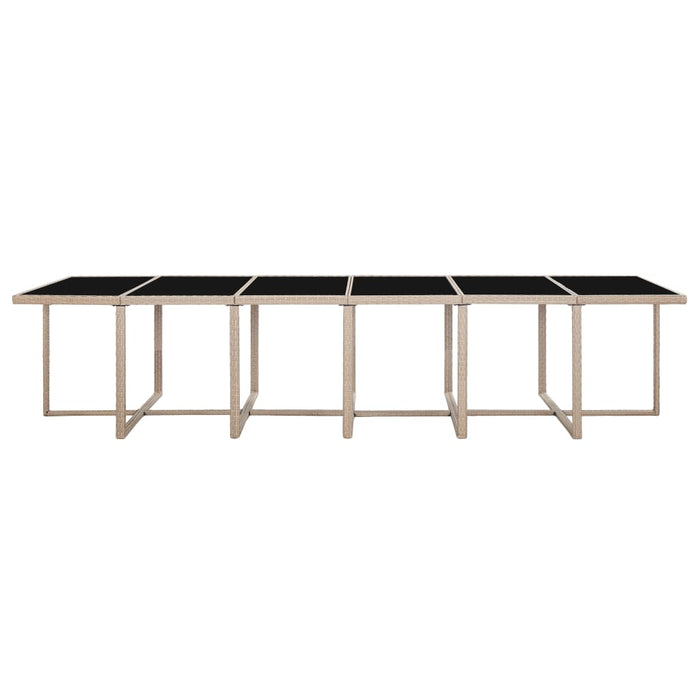 17-tlg. Garten-Essgruppe mit Auflagen Poly Rattan Beige