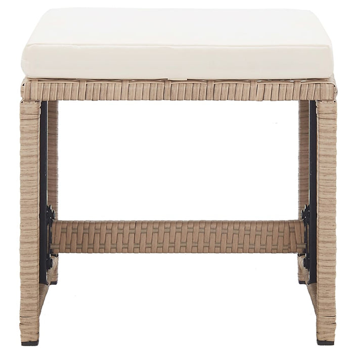 17-tlg. Garten-Essgruppe mit Auflagen Poly Rattan Beige