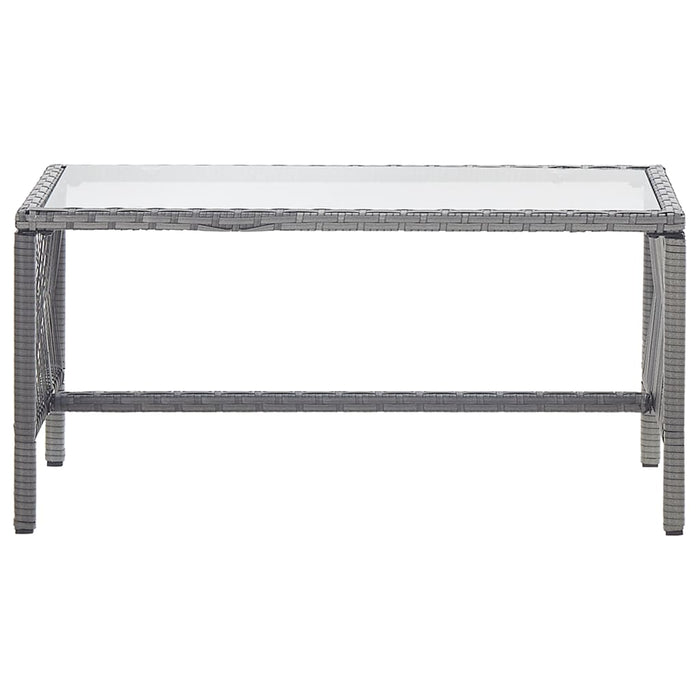 4-tlg. Garten-Lounge-Set mit Auflage Poly Rattan Anthrazit