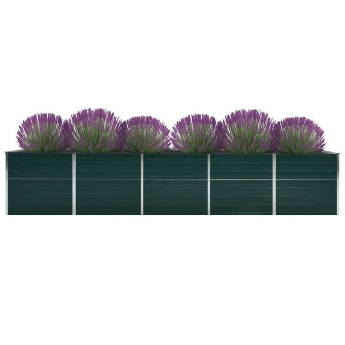 Garten-Hochbeet Verzinkter Stahl 400×80×77 cm Grün