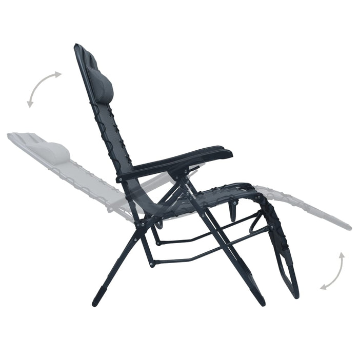 Folding deck chair Gray Textiline