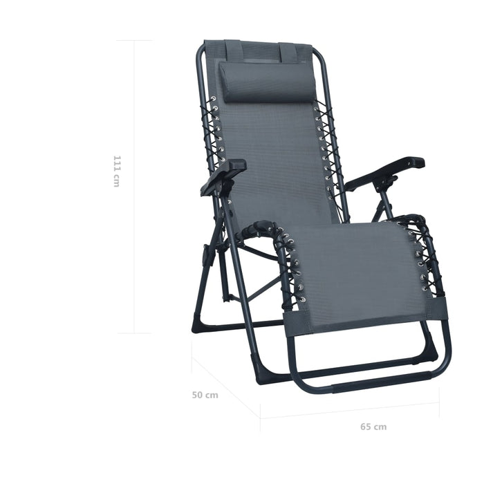 Folding deck chair Gray Textiline
