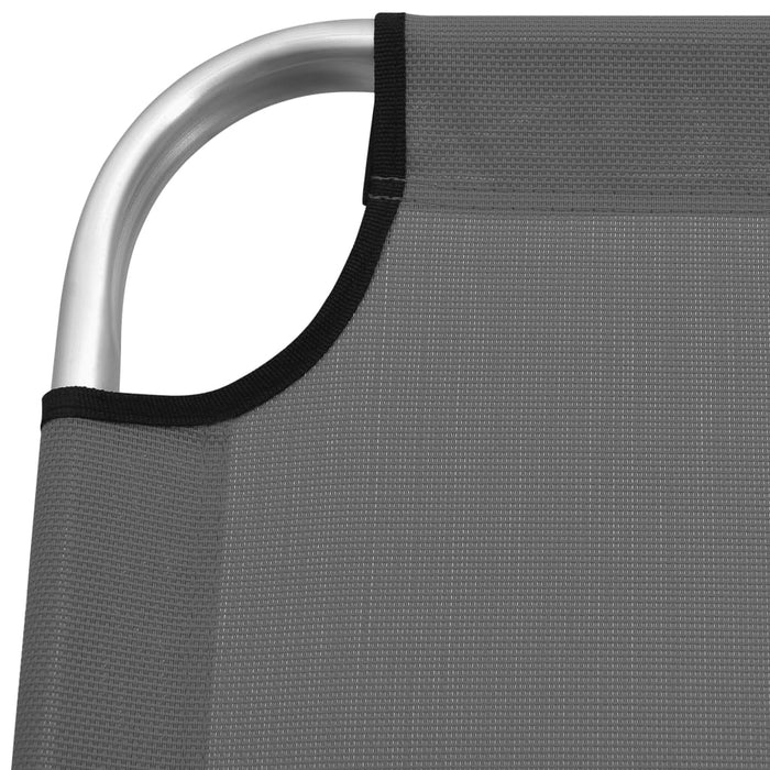 Extra Hohe Klappbare Senioren-Sonnenliege Grau Aluminium