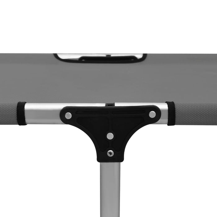 Extra Hohe Klappbare Senioren-Sonnenliege Grau Aluminium