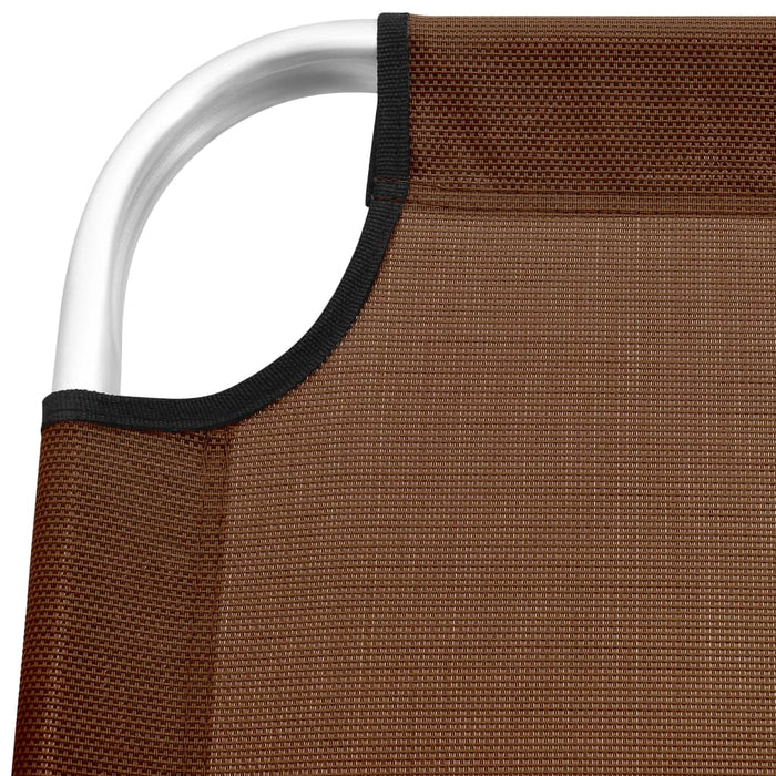 Extra Hohe Klappbare Senioren-Sonnenliege Braun Aluminium