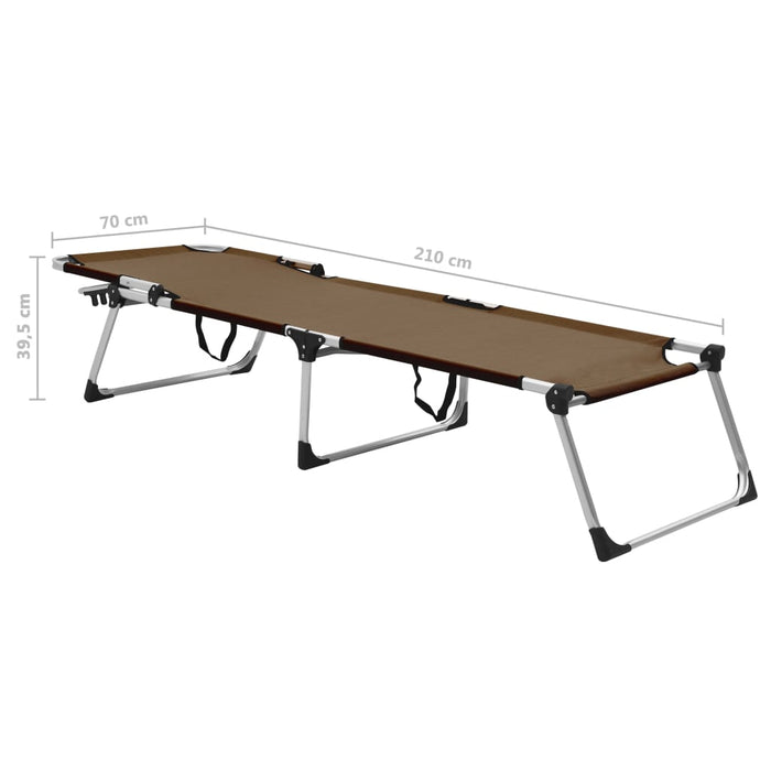 Extra Hohe Klappbare Senioren-Sonnenliege Braun Aluminium