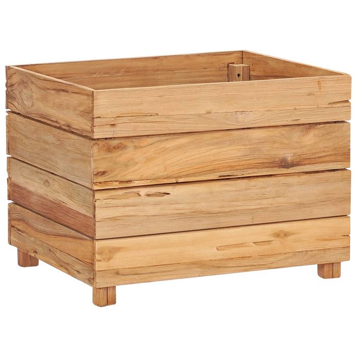 Raised bed 50x40x38 cm solid teak wood and steel