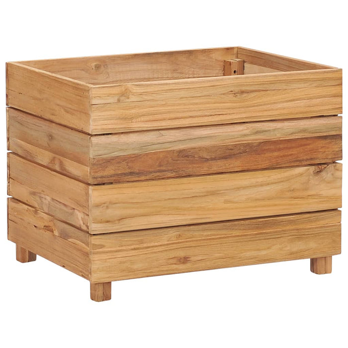 Raised bed 50x40x38 cm solid teak wood and steel