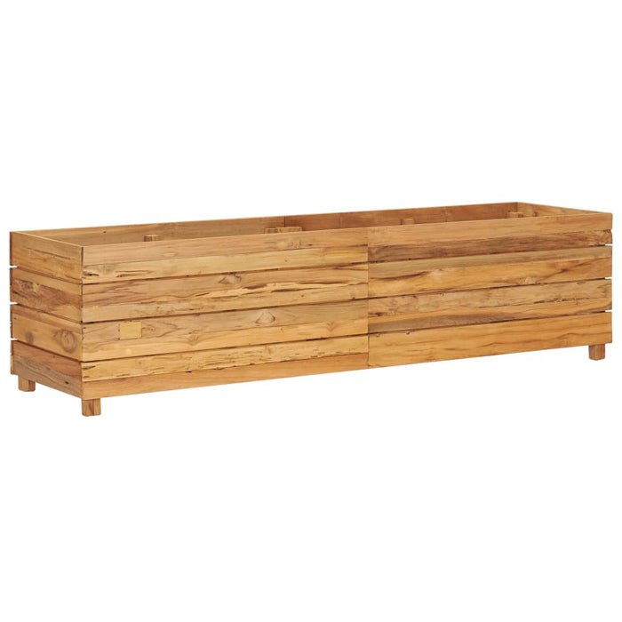 Raised bed 150x40x38 cm solid teak wood and steel