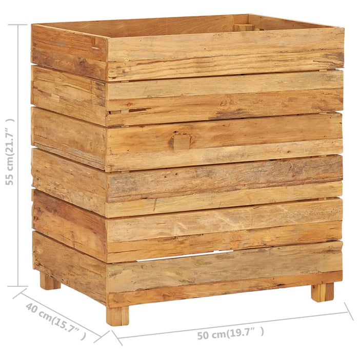 Raised bed 50x40x55 cm solid teak wood and steel