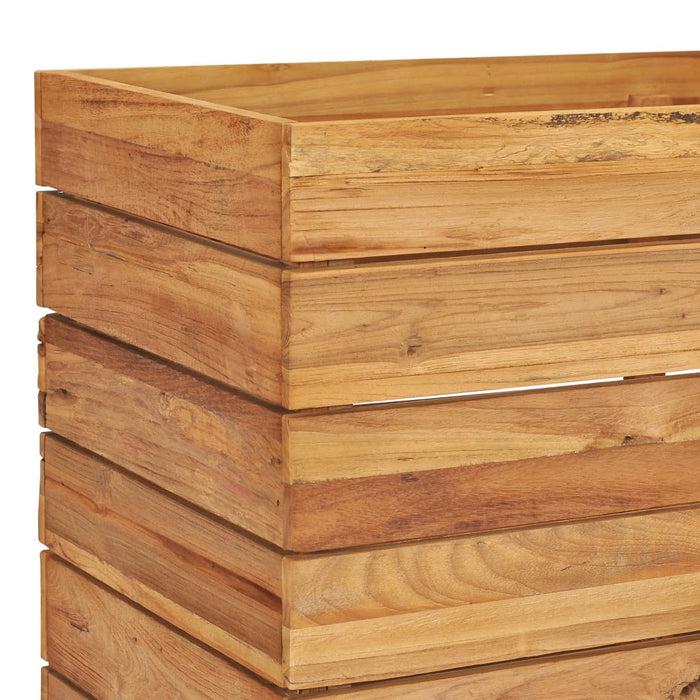 Raised bed 100x40x55 cm solid teak wood and steel