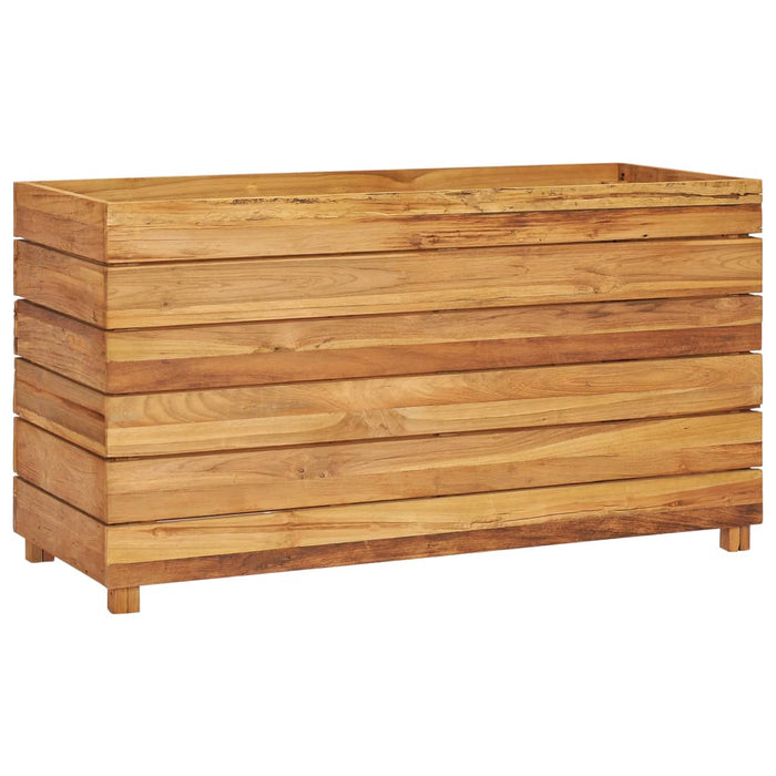 Raised bed 100x40x55 cm solid teak wood and steel