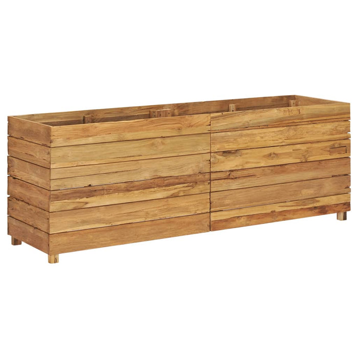 Raised bed 150x40x55 cm solid teak wood and steel