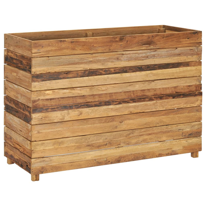 Raised bed 100x40x72 cm solid teak wood and steel