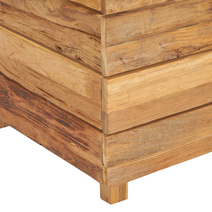Raised bed 100x40x72 cm solid teak wood and steel