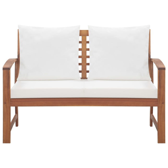 4-tlg. Garten-Lounge-Set mit Auflagen Massivholz Akazie