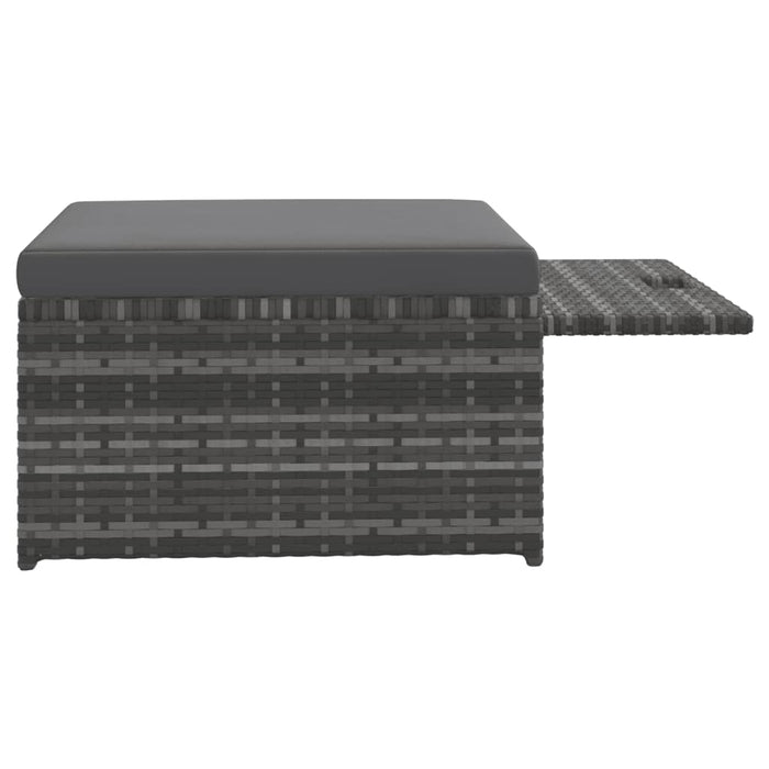 4-tlg. Garten-Lounge-Set mit Auflagen Poly Rattan Grau