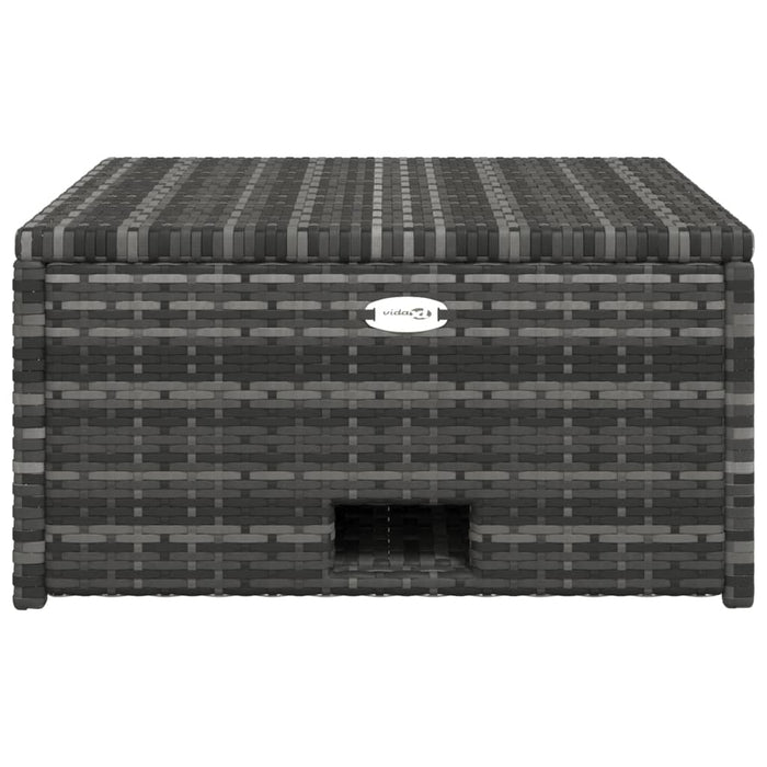 4-tlg. Garten-Lounge-Set mit Auflagen Poly Rattan Grau