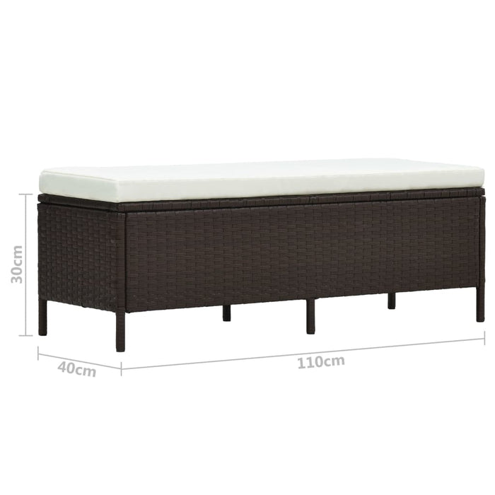 3-tlg. Garten-Lounge-Set mit Auflagen Poly Rattan Braun