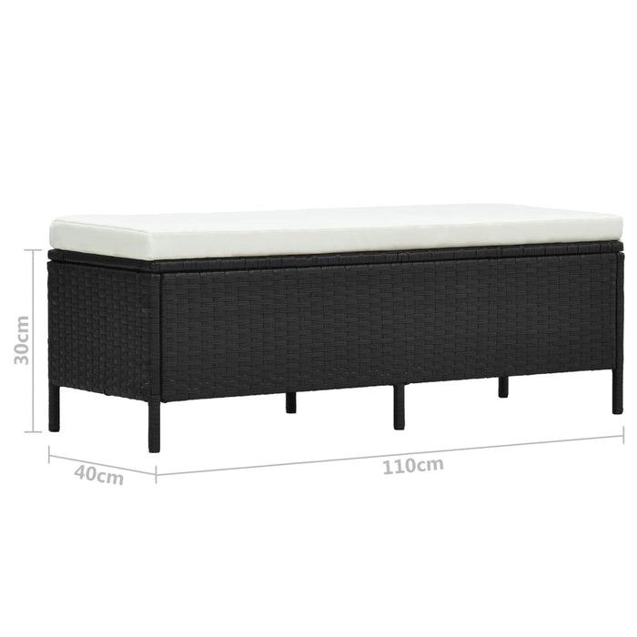3-tlg. Garten-Lounge-Set mit Auflagen Poly Rattan Schwarz
