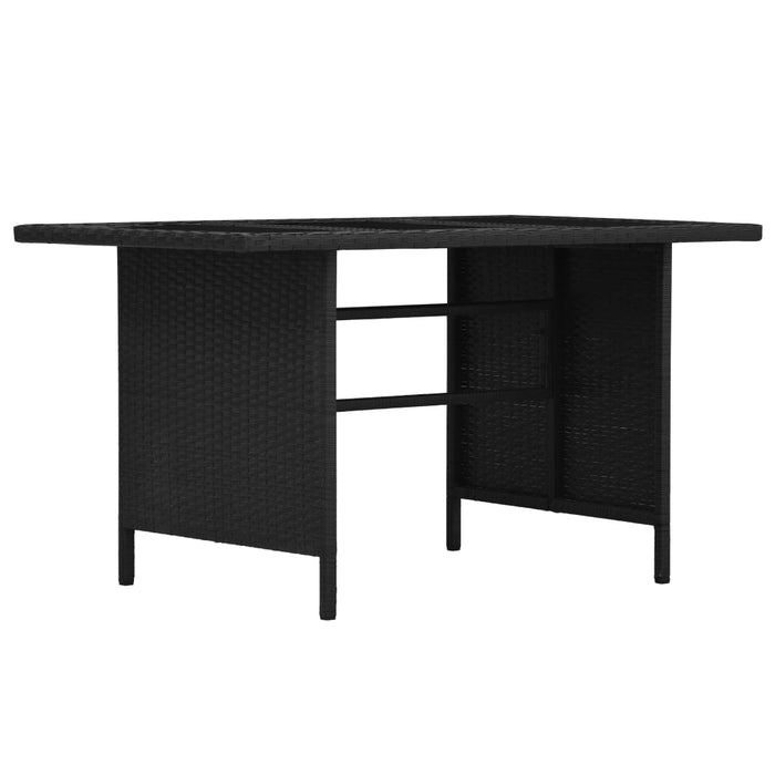 3-tlg. Garten-Lounge-Set mit Auflagen Poly Rattan Schwarz