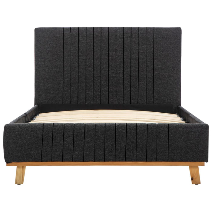 Bettgestell Dunkelgrau Stoff 90×200 cm