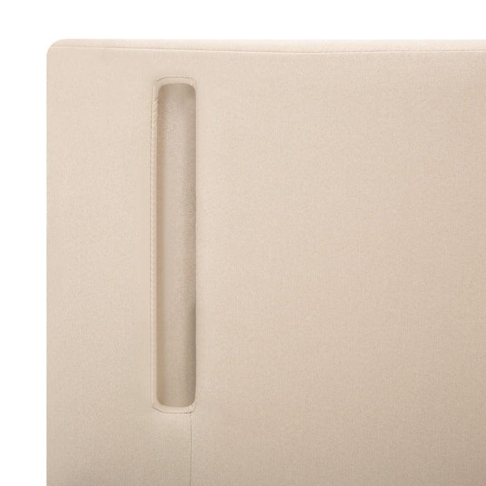 Bettgestell mit LED Cremeweiß und Dunkelgrau Stoff 100 x 200 cm