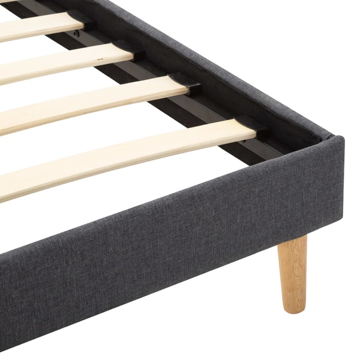 Bettgestell mit LED Cremeweiß und Dunkelgrau Stoff 100 x 200 cm