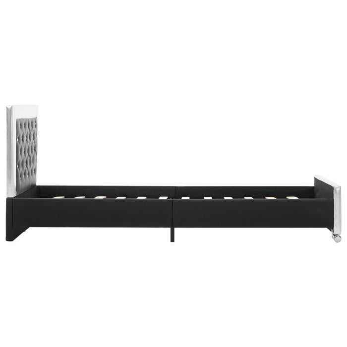 Bettgestell Schwarz Kunstleder 90×200 cm