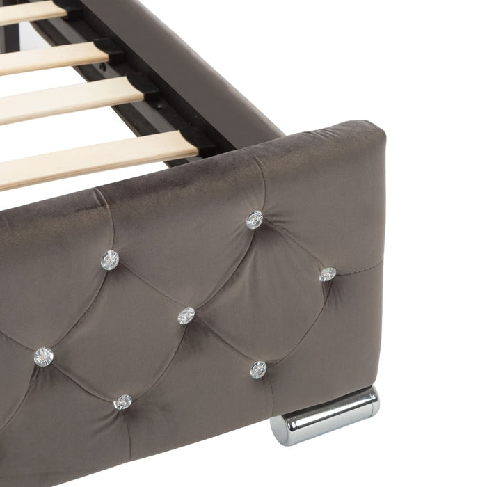 Bettgestell Grau Samt 160x200 cm