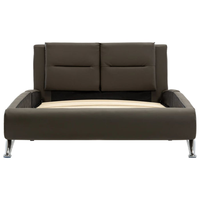 Bettgestell Grau Kunstleder 90 x 200 cm