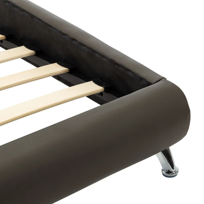 Bettgestell Grau Kunstleder 90 x 200 cm