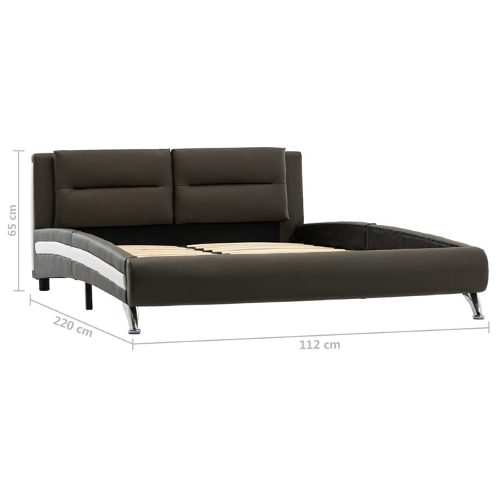 Bettgestell Grau Kunstleder 100 × 200 cm